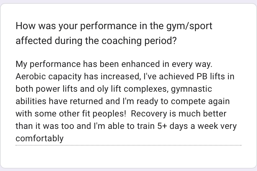 Screenshot of client feedback, 3 of 11